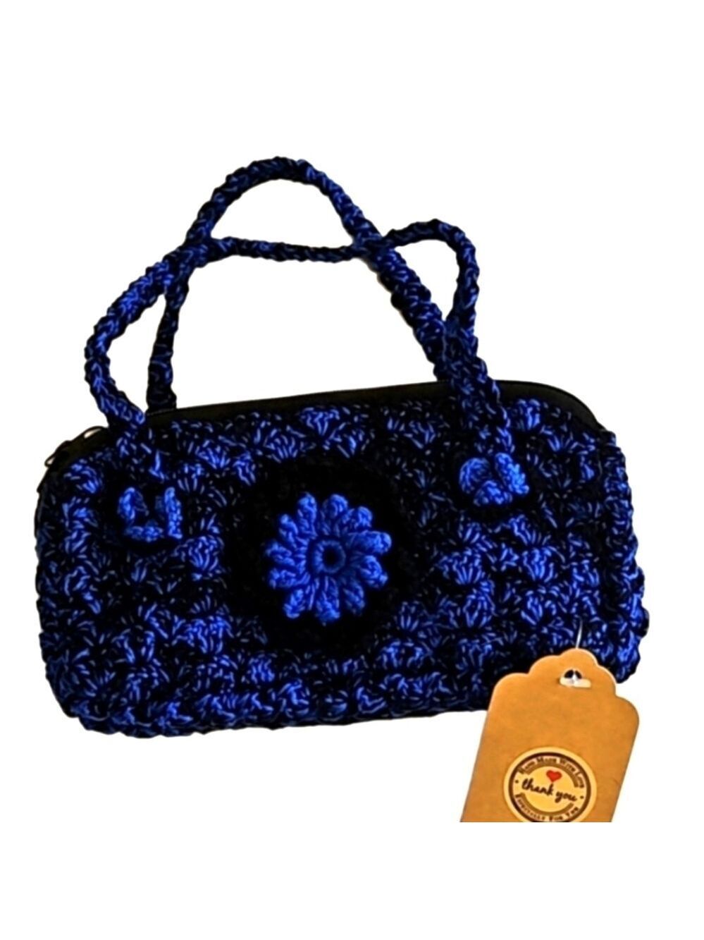 Handmade Kids Floral Crochet Mini Bag Handcrafted Boho Grannycore Vintage unique
